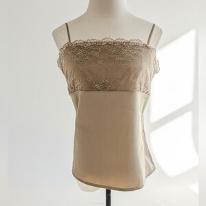 Vintage 90s Y2K Satin Lace Babydoll Cami Top Whimsigoth Womens M